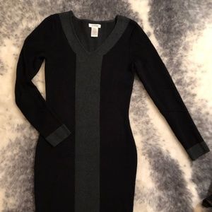 Max Studio | Black & Gray Sweater Dress